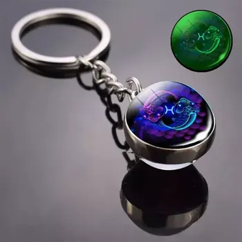 QINOOO Klíčenka Znamení zvěrokruhu Ryby