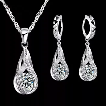 Souprava šperků Fally Souprava náhrdelník a náušnice se zirkony Tears of Life JS1339