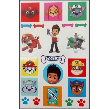 Odstranitelné tetování Tetování Tlapková patrola tetovací obtisky 14,9 x 9,5 cm OP921