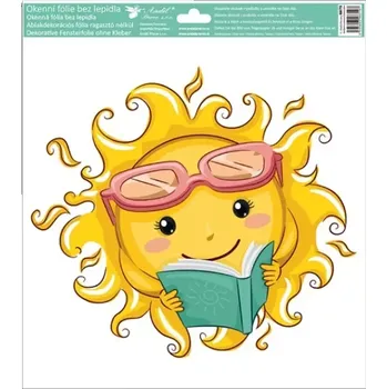 Okenní dekorace Anděl Okenní dekorační fólie Sluníčko s knihou 30 x 33,5 cm