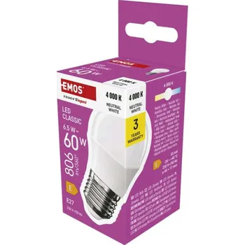 Žárovka LED žárovka Classic Mini Globe / E27 / 6,5 W (60 W) / 806 lm / neutrální bílá