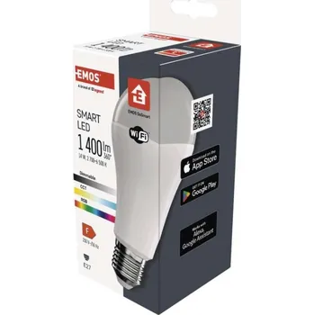 Žárovka EMOS LED žárovka GoSmart A65, E27, 14 W, stm., Wi-Fi