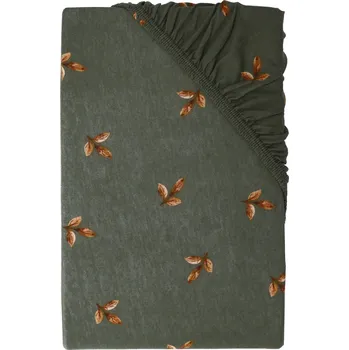 Prostěradlo LIVARNO home Žerzejové napínací prostěradlo, 90-100 x 200 cm (květiny/zelená)