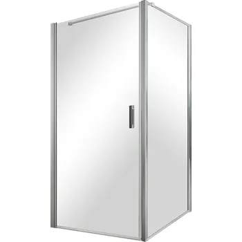Roth Baden I Otevírací jednokřídlé sprchové dveře s pevnou stěnou 80x90 cm, brillant/transparent, BADEN I-80_BADEN-90
