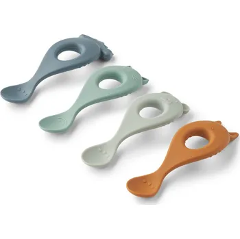 Příbor LIEWOOD Dětská lžička Liva Whale Blue Multi Mix Kočka