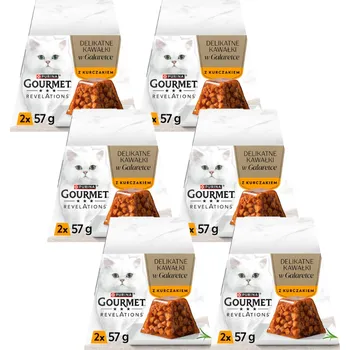 GOURMET Revelations Delikátní kousky v želé s kuřecím masem 6x(2x57g)