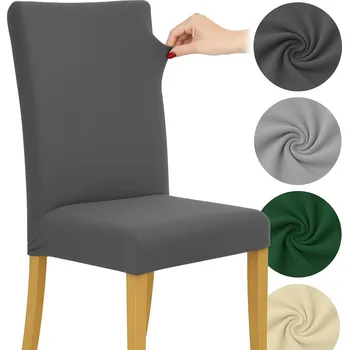 Podsedák Sada elastických sametových potahů na židle - 6 ks Tmavě šedá