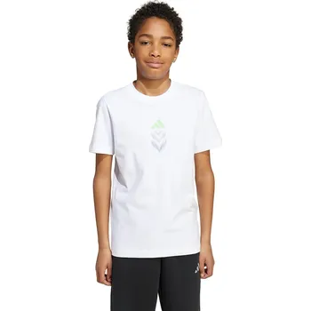 Dětské bavlněné tričko adidas Performance bílá barva, s potiskem, JM8942 00X, vel. 152