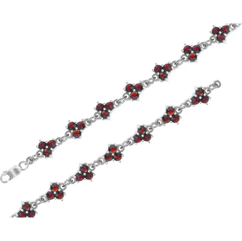 Náramek Český granát náramek stříbrný 160195