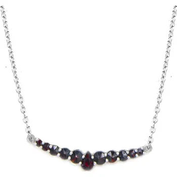 Náhrdelník Český granát náhrdelník stříbrný 170342