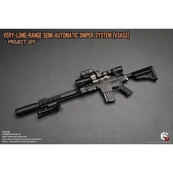 Doplněk k figurce Zbraň pro 1/6 figurky Very Long Range Semi Automatic Sniper System VSASS Set - Project Joy (Black)