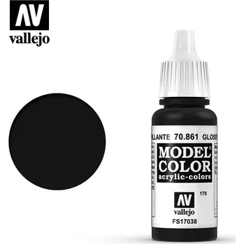 Modelářská barva Vallejo Model Color: Gloss Black 17ml - barva na modely