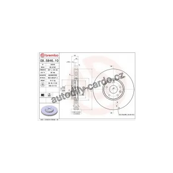 Brzdový kotouč Brzdový kotouč BREMBO 09.5846.10 - MASERATI