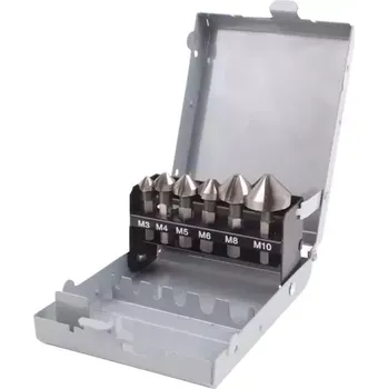 Vrták Kuželový záhlubník sada D3126 HSS 1/4“ 6,3-20,5mm FORTIS