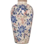 Keramická váza s modrými a růžovými květy Later S – 17x30 cm