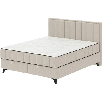 Postel Čalouněná postel s matracemi a topp. s úlož. prostorem ALICIA 140x200 cm béžová