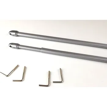 Garnýž Vitrážka oválného průřezu - roztažitelná ZLATÁ,ŠEDÁ - pár Barva: SE-šedá, Délka: 40 cm