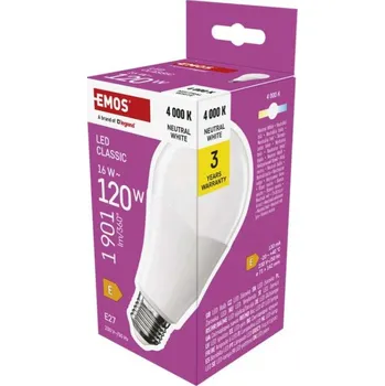 Žárovka EMOS LED žárovka Classic A70 / E27 / 16 W (120 W) / 1901 lm
