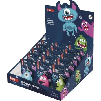 Svítilna EMOS P4721 LED klíčenka - příšerky se zvukem, 18 ks, box