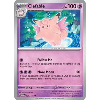 Sběratelská karetní hra Clefable MEW 036/165 - reverse holo