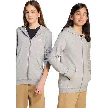 Chlapecká mikina Dětská mikina adidas Originals šedá barva, s kapucí, melanžová, JX2790 90X, vel. 146