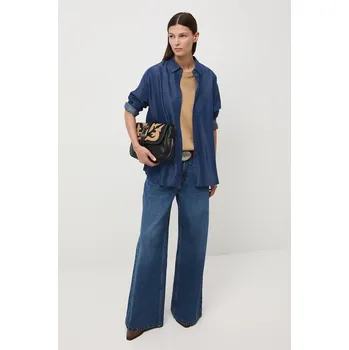 Dámská košile Košile Medicine dámská, tmavomodrá barva, relaxed, s klasickým límcem RW25-KDD403 59J, vel. L