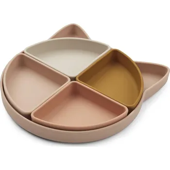 Talíř LIEWOOD Dětský talíř s přihrádkami Arne Cat Rose Multi mix 23 cm