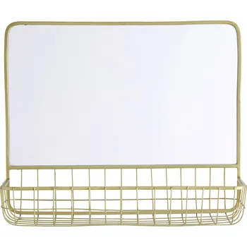 Zrcadlo MADAM STOLTZ Zrcadlo s poličkou Antique Brass