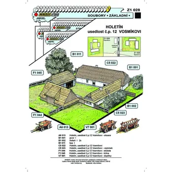 Plastikový model Holetín usedlost č.p. 12 - Vosmíkovi