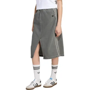 Dámská sukně Dětská riflová sukně adidas Originals šedá barva, midi, JY3561 90X, vel. 140
