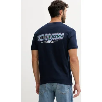 Bavlněné tričko Tommy Jeans DM0DM21982 námořnická modř 59X, vel. XL