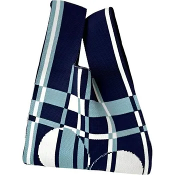 Cestovní taška ANNAM Tote bag gometrické tvary modrá 34 × 20 cm