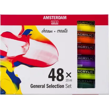 Vodová barva Sada akrylových barev Amsterdam Standard General Selection 48 x 20 ml