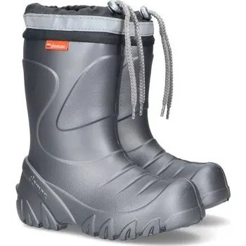Chlapecká obuv Demar Dětské holínky zateplené MAMMUT S 0300 C stříbrná 34-35 0300C_34-35
