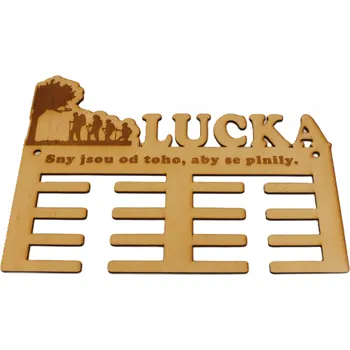 Dary dřeva Věšák na medaile - vyřezané jméno a sport Velikost: cca 19x27cm