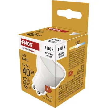 Žárovka EMOS LED žárovka Basic MR16 / GU10 / 5,2 W (40 W) / 450 lm /