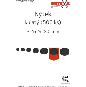 Nýtek kulatý, 2,0mm, 500ks