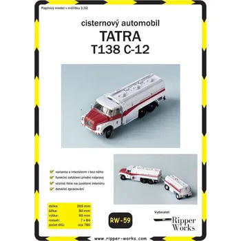 Vystřihovánky Autocisterna Tatra 138 C-12 Benzina