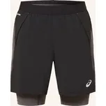 Asics Pánské Běžecké Šortky 2V1 Road, bílá / šedá, 48