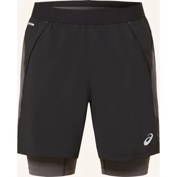 Pánské oblečení Asics Pánské Běžecké Šortky 2V1 Road, bílá / šedá, 48