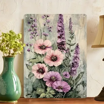 Plechová cedule BAF Plechová vintage cedule Kytice květů 30 x 20 cm