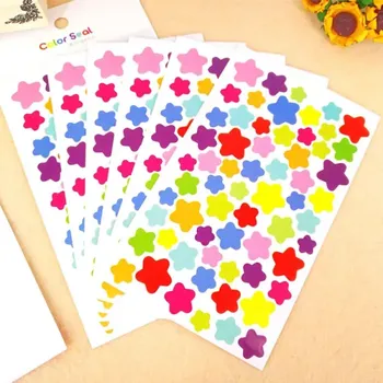 samolepka Samolepky hvězdičky barevné 10 x 15 cm