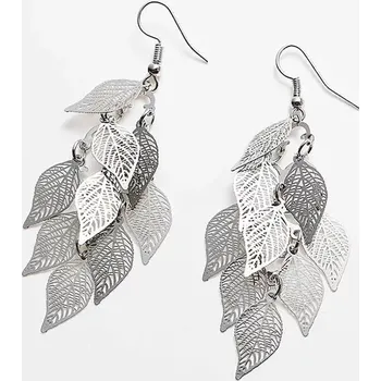 Náušnice Fashion Jewelry Dámské visací náušnice Lístečky stříbrná