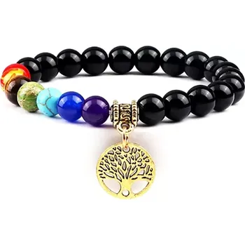 Náramek MiTe Náramek čakry a strom života zlatý obsidián