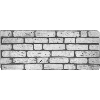 Obklad UNISPO Cihla Rustik Bílá s černou spárou 50 x 120 x 3,5 cm 1 ks