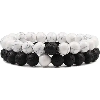 Náramek MiTe Párové náramky láva a howlit 8 mm