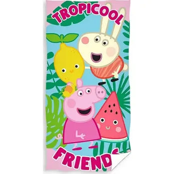 Carbotex Dětská osuška Prasátko Pepina Tropická párty 70x140cm