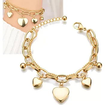 Náramek Fally Co. Dámský náramek zlatá srdce