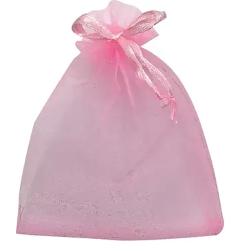 Dárková taška Anděl Pytlík organza růžový 9 x 12 cm