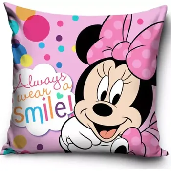 Povlak na dekorativní polštářek Carbotex Povlak na polštářek Minnie Smile 40x40cm